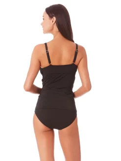 Anne Cole Surplice Under Wired Tankini -Swimwear Specialty Store 22MT23301AnneColeSurpliceTankiniBlackBackEdit