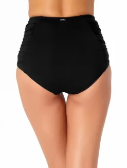 Anne Cole High Waist Tummy Control Bikini Brief -Swimwear Specialty Store 23MB33601AnneColeHighWaistTummyControlBottomBlackBackEdit