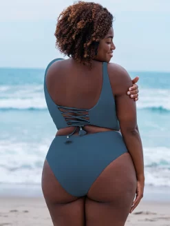 Maaji Paradise Longline Triangle Bikini Top 9 Maaji Paradise Longline Triangle Bikini Top -Swimwear Specialty Store 3314STR603ParadiseLonglineTriangleBikini3400SCC602MidRiseCheekyBriefBluejayBackEditedLifestyle