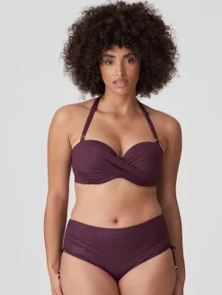 PrimaDonna Dylan Full Brief Bikini Bottom -Swimwear Specialty Store 4009817PaddedStraplessBikiniTop4009852FullBriefBottomWineFrontHalter