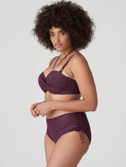 PrimaDonna Dylan Full Brief Bikini Bottom -Swimwear Specialty Store 4009817PaddedStraplessBikiniTop4009852FullBriefBottomWineSide