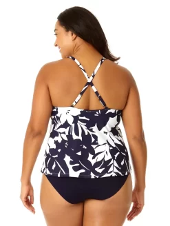 Anne Cole Easy Triangle Plus Tankini Top -Swimwear Specialty Store AnneColeEasyTrianglePlusTankiniTop23PT22418CoastalPalmBack