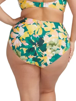 Artesands Botticelli Hi-Waist Swim Bottom -Swimwear Specialty Store ArteSandsBotticelliHighWaistSwimBottomAT4705NAGreenFloralBack