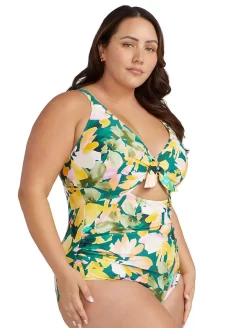 Artesands Cezanne One Piece Swimsuit -Swimwear Specialty Store ArteSandsCezanneOnePieceSwimsuitAT1763NAGreenFloralSide