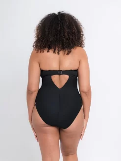 Curvy Kate Twist And Shout Non Wire One Piece Swimsuit -Swimwear Specialty Store CS024606NonWireOnePieceSwimsuitBlackBackHalterEdited