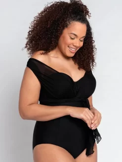 Curvy Kate Wrapsody One Piece Bandeau Swimsuit -Swimwear Specialty Store CurvyKateWrapsodySwimSuitBlackCS005600FrontAlt