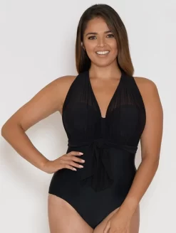 Curvy Kate Wrapsody One Piece Bandeau Swimsuit -Swimwear Specialty Store CurvyKateWrapsodySwimSuitBlackCS005600FrontAlt3