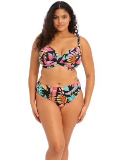Elomi Tropical Falls Mid Rise Bikini Brief 7 Elomi Tropical Falls Mid Rise Bikini Brief -Swimwear Specialty Store ES801502TropicalFallsPlungeBikiniTopES801572TropicalFallsMidRiseBikiniBriefFrontEdited