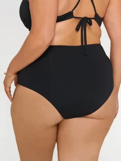 Everyday Sunday Hi-Waist Plus Swim Bottoms -Swimwear Specialty Store ESBL001BXBlackbottomBackEDITED