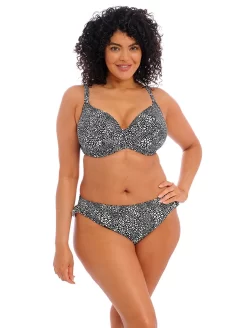 Elomi Pebble Cove Hi-Leg Bikini Brief -Swimwear Specialty Store ElomiPebbleCoveHighLegBikiniBriefES801185PlungeBikiniTopES801102BlackSetFront