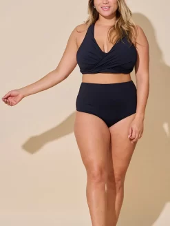 Everyday Sunday Wrap Plus Swim Top -Swimwear Specialty Store EverydaySundayPlusDCupTopBlackESFL0742TXSecondSkinHighWaistBottomESBL0013BXSet cf1caef4 6d5e 44db 810e bd19a3612217