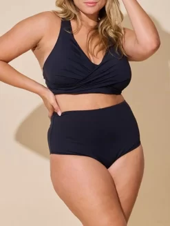 Everyday Sunday High Waist Swim Bottom -Swimwear Specialty Store EverydaySundaySecondSkinHighWaistBottomESBL0013BXPlusD CupTopESFL0742TXBlackSet