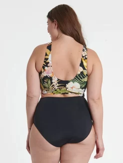 Everyday Sunday Wrap One Piece Plus Swimsuit -Swimwear Specialty Store EverydaySundayWrapOnePiecePlusSwimsuitESBEAW00964DBlackBirdBack