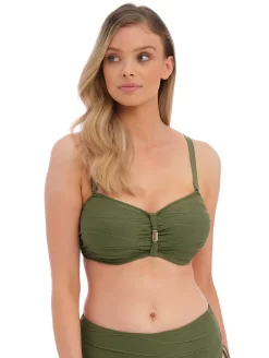 Fantasie Beach Waves Bandeau Bikini Top 11 Fantasie Beach Waves Bandeau Bikini Top -Swimwear Specialty Store FantasieBeachWavesBandeauTopOliveFS502210FrontAlt2