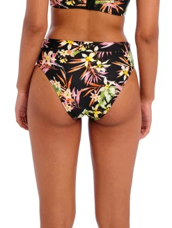 Freya Savana Sunset Hi-Waist Bikini Brief 6 Freya Savana Sunset Hi-Waist Bikini Brief -Swimwear Specialty Store FreyaSavannaSunsetHighWaistBikiniBriefAS204178BlackMultiFloralBack
