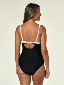 Jantzen Midnight Glam Debbie One Piece Swimsuit -Swimwear Specialty Store JZ23206MDebbieOnePieceBlackIvoryBackEdited
