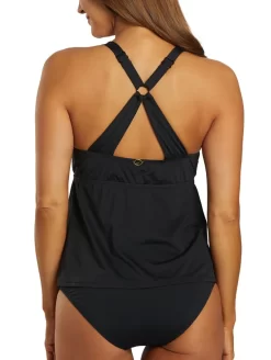 Jantzen Essentials Stella Tankini -Swimwear Specialty Store JantzenStellaTankiniBlackJZ23156TBack