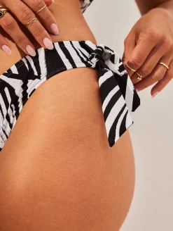 Panache Seychelles Tie Side Bikini Briefs -Swimwear Specialty Store SW1536ClassicPantMonochromePrintSideTieDetailLifestyleEdit