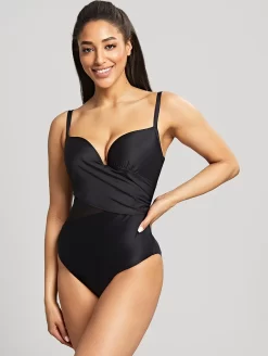 Panache Serenity Moulded Plunge One Piece Swimsuit -Swimwear Specialty Store SW1560PanacheSerenityMouldedPlungeSwimsuitNoirFront