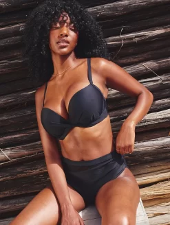Panache Serenity Midi Classic Bikini Briefs -Swimwear Specialty Store SW1564SerenityPlungeBikiniTopSW1567SerenityMidiPantNoirFrontLifestyle2 0a979a98 b217 4857 97a3 0c76c8a1f492