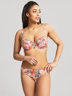 Panache Paradise Classic Bikini Brief -Swimwear Specialty Store SW1639ParadiseCLassicBikiniBriefPinkTropicalFrontEdited2